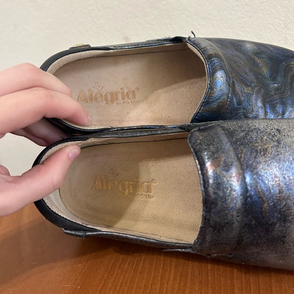 Alegria Women's Sz 8-8.5/EU38 Multicolor Black/Blue Leather PG Lite Loafer Swirl - Picture 8 of 11